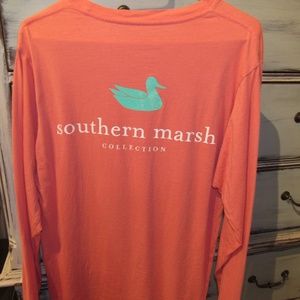 Southern Marsh Shirts - Southern Marsh Coral Long Sleeve Tee~Small Southern Marsh Shirts - Southern Marsh Coral Long Sleeve Tee~Small